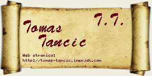 Tomas Tančić vizit kartica